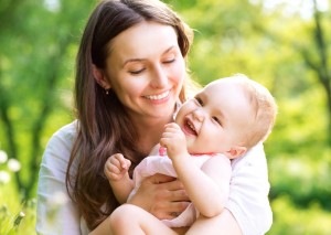 mother baby outdoors